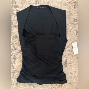 Abercrombie & Fitch Black Ruched Top